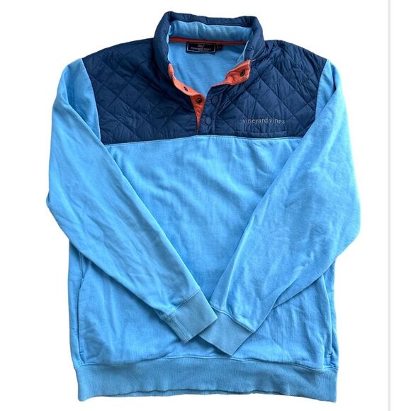 Vineyard Vines Shep & Ian Pullover Shirt Quilted Quarter Button Top - Picture 12 of 15